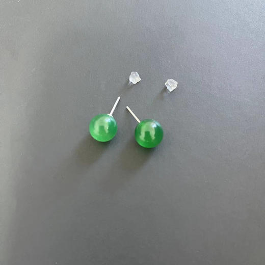 六鑫珠宝 国风复古玉石925银耳钉 玉质细腻清润 商品图8