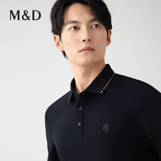 【名盾】羊毛混纺长袖Polo衫，柔软亲肤，暖而不燥，保暖透气，耐洗不卷边M0CL11691B 商品图3