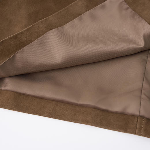 ROMI STUDIO“棕标甄选”进口绵羊皮绒面软糯翻领皮衣外套 431PS141 商品图2