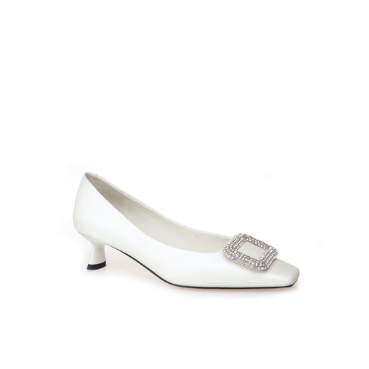 豪麟名鞋奥莱迪嘉女鞋皮鞋珠光丝绸牛皮革DJHJA41WP013白色  原价1960元 商品图0