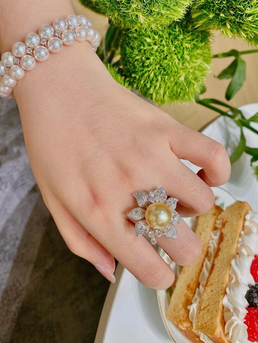 花卉元素金珠戒指 11-12mm 商品图6