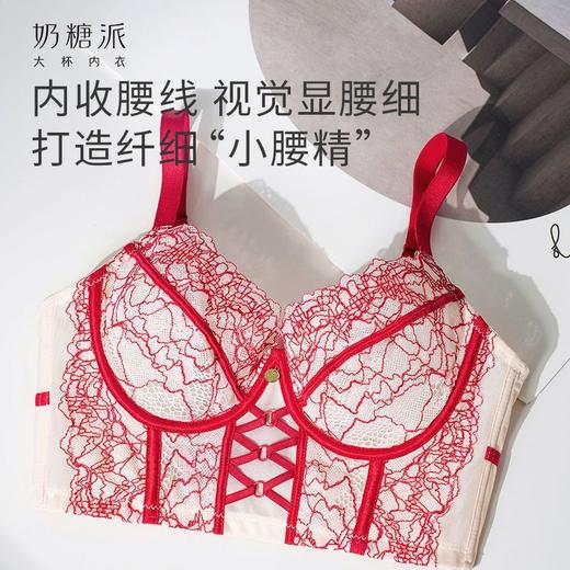 奶糖派巴黎假日文胸大胸显小法式优雅蕾丝聚拢大胸承托防下垂内衣 商品图2