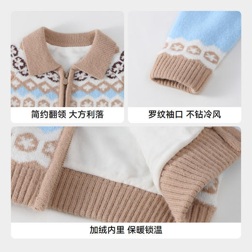 女童北极绒翻领开衫冬季新款安奈儿童装实体店同款XG444586 商品图4
