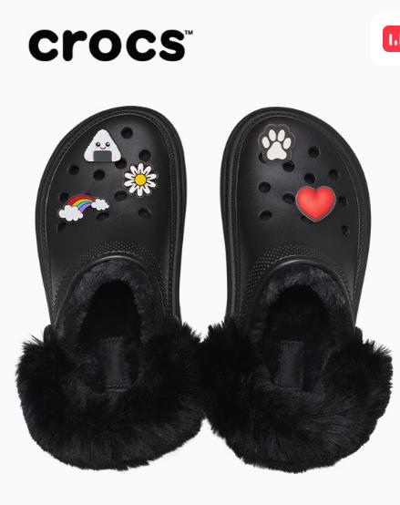 CROCS 黑色 雪屋暖棉Clog 208546-001 商品图0