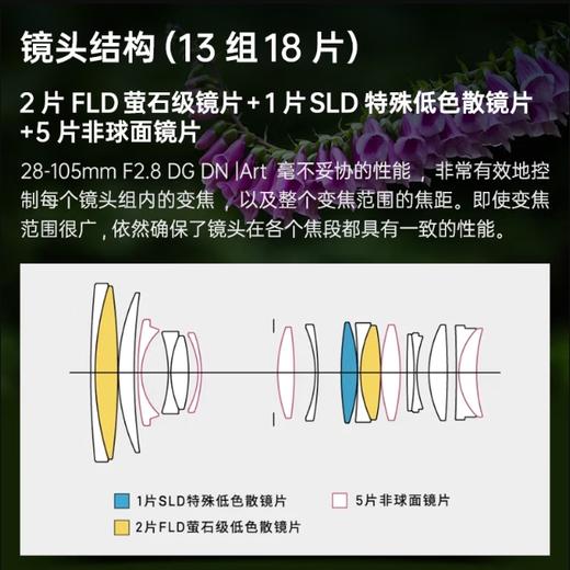 适马Art 28-105mm F2.8 DG DN F2.8 全画幅 恒定光圈 广角 中长焦变焦镜头 E卡口 商品图7