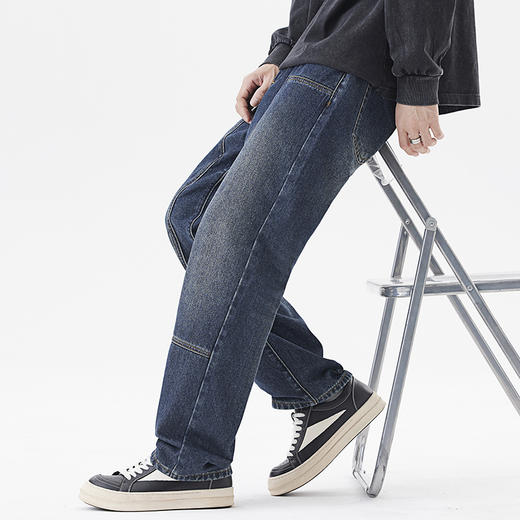 【新款DQ】大依优型大码直筒牛仔裤长裤男舒适休闲简约百搭加肥加大男装潮款 商品图5
