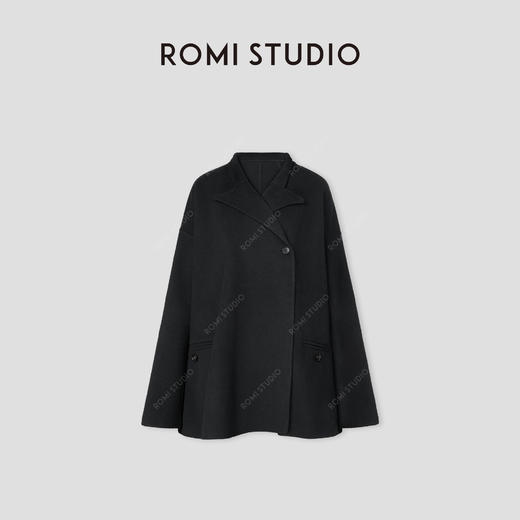 ROMI STUDIO“棕标甄选”*山羊绒绒面短款宽松毛呢外套 431WS364 商品图0