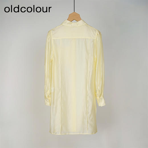 oldcolour春秋季薄款宽松时尚通勤长款长袖衬衫女DO11013651 商品图3