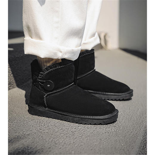 特价亲子款时尚牛皮儿童皮毛一体雪地靴男女大中小童鞋棉鞋保暖雪地靴22-40码 商品图13