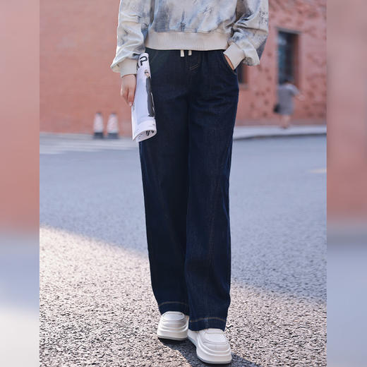 梨形身材福音靛蓝染牛仔 镰刀裤 商品图0