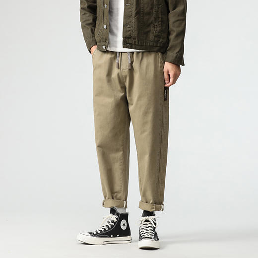 【纯棉】【新款DQ】大依优型大码松紧腰直筒休闲长裤男舒适休闲简约百搭加肥加大男装潮款 商品图2