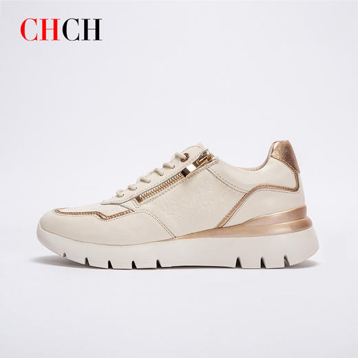 CHCH平衡鞋2024新款专柜正品运动休闲皮鞋侧拉链时尚设计女鞋 商品图2