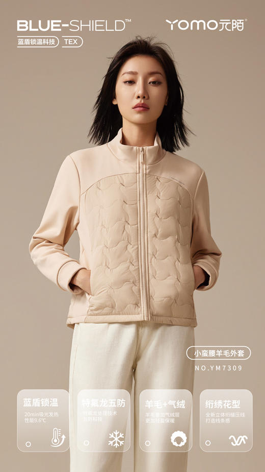 兄华羊毛外套小蛮腰棉服外套YM7309 商品图1