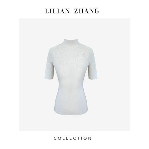LILIAN ZHANG 秋冬定制—扬子纱、半高领中袖羊毛套衫打底衫2408005 商品图4