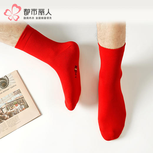 都市丽人都市锋尚中筒袜简约系列精梳棉袜子男袜子FCTCB4 商品图0