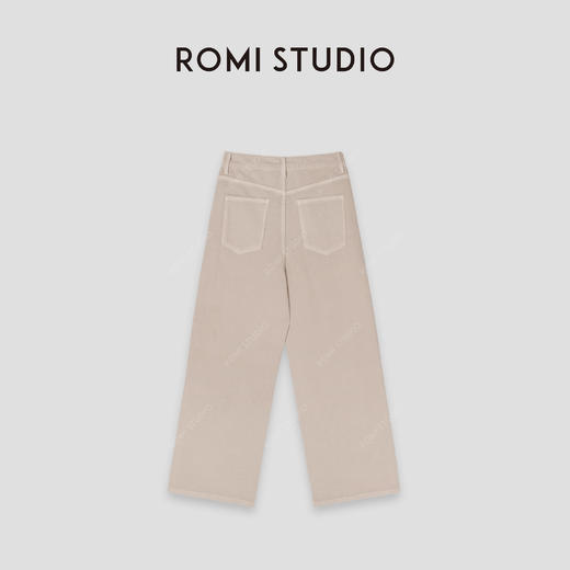 ROMI STUDIO“留白絮语”长绒竹节棉肌理感洗水直筒牛仔裤 421NS072(现货) 商品图5