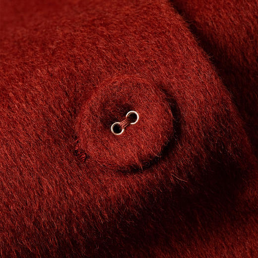 100%羊毛安哥拉红围巾款大衣 商品图5