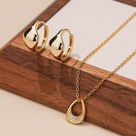 【暮色余温】S925银水滴简约项链【YF-	A3607】 商品图0