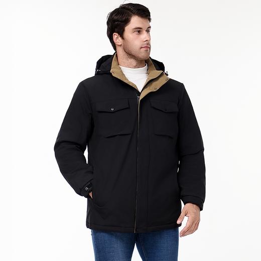 【可拆卸帽】【新款DK】大依优型大码男装连帽棉衣防水户外棉服夹克加肥加大休闲夹克胖子外套上衣 商品图0
