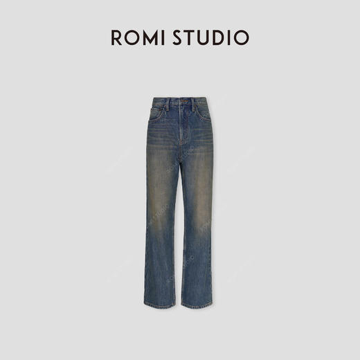 ROMI STUDIO“重磅丹宁”美国康龙进口100牛仔棉直筒牛仔裤431N2053 商品图0