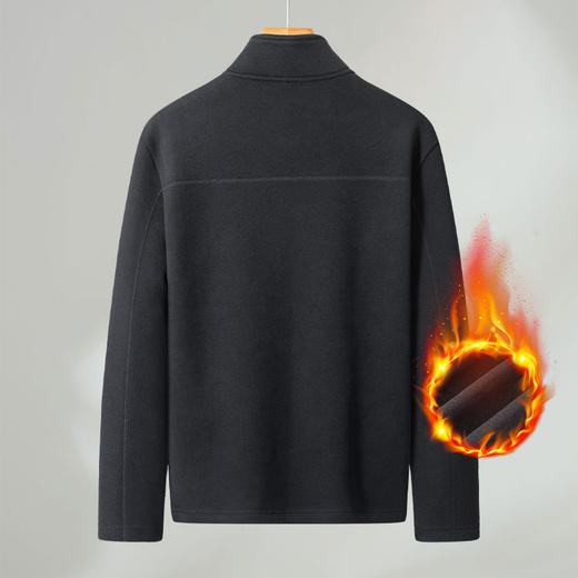 【双面绒】【新款DSK】大依优型大码男装立领双面绒卫衣加肥加大休闲夹克胖子宽松上衣 商品图3