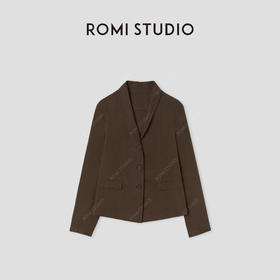ROMI STUDIO“棕标甄选” 莱赛尔棉混纺砂洗雾面西装外套 441WL007