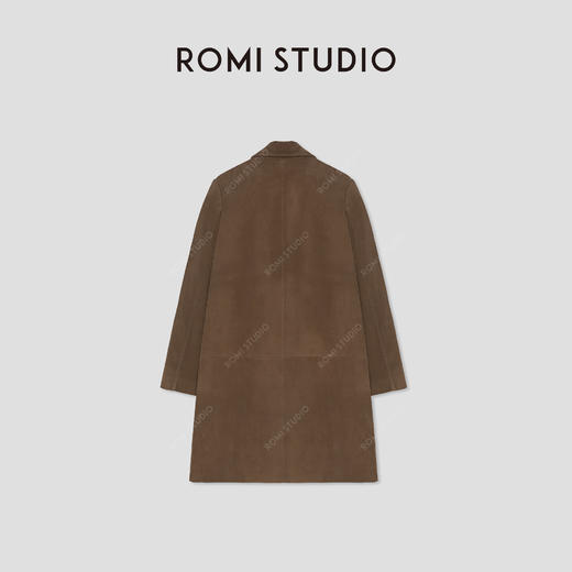 ROMI STUDIO“棕标甄选”进口绵羊皮绒面软糯翻领皮衣外套 431PS141 商品图1