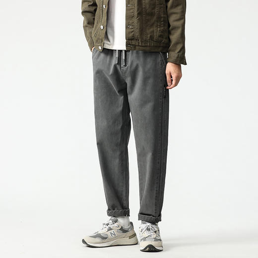 【纯棉】【新款DQ】大依优型大码松紧腰直筒休闲长裤男舒适休闲简约百搭加肥加大男装潮款 商品图4