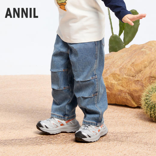 男童黑科技发热加绒牛仔夹裤冬季新款安奈儿童装实体店同款XB446833 商品图1