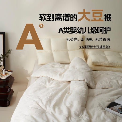 老米优品🎈 【A类母婴ji  水洗原棉99大豆被】0荧光0甲醛0芳香胺，日式纯棉99%大豆纤维被芯 冬被 商品图2