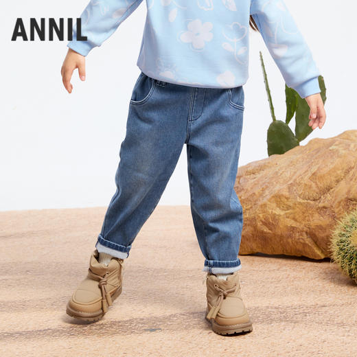 女童黑科技发热加绒牛仔冬季新款安奈儿童装实体店同款XG446744 商品图2