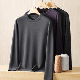 【新款DPF】大依优型大码长袖T恤圆领休闲加肥加大上衣男士胖子体恤打底