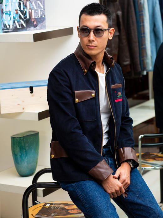 Chapal「Pebble Beach」藏蓝色帆布驾驶夹克 商品图5