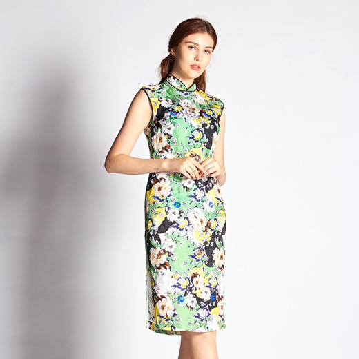 【伯妮斯茵】2S63410--绿色连衣裙--开花的果树--《燃烧的灵魂--梵高》 商品图3