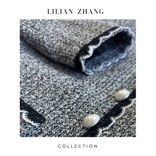 C定制—香氛佳人—轻奢风—法式嵌边小香A摆连衣裙  2401163 商品图1