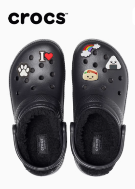 CROCS 黑/黑 经典暖棉Clog 203591-060