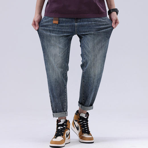 【新款DQ】大依优型大码小脚直筒牛仔裤长裤男舒适休闲简约百搭加肥加大男装潮款 商品图4