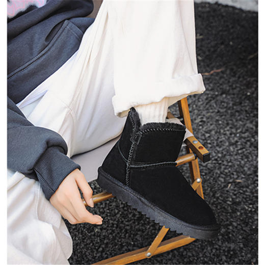 特价亲子款时尚牛皮儿童皮毛一体雪地靴男女大中小童鞋棉鞋保暖雪地靴22-40码 商品图10