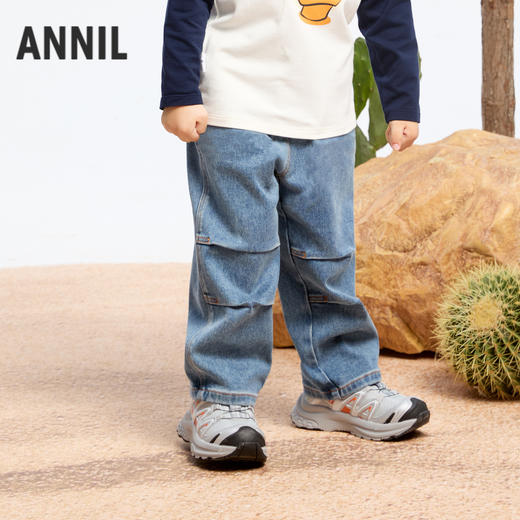 男童黑科技发热加绒牛仔夹裤冬季新款安奈儿童装实体店同款XB446833 商品图2