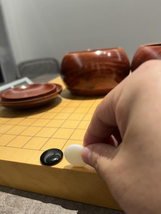 玫瑰红亮光中子+进口花梨木罐+大号4厘米厚实木新榧棋盘 商品图3