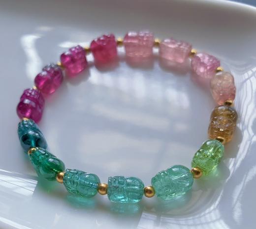 碧玺貔貅18k金手链 14.55g 10-7-6mm 商品图5