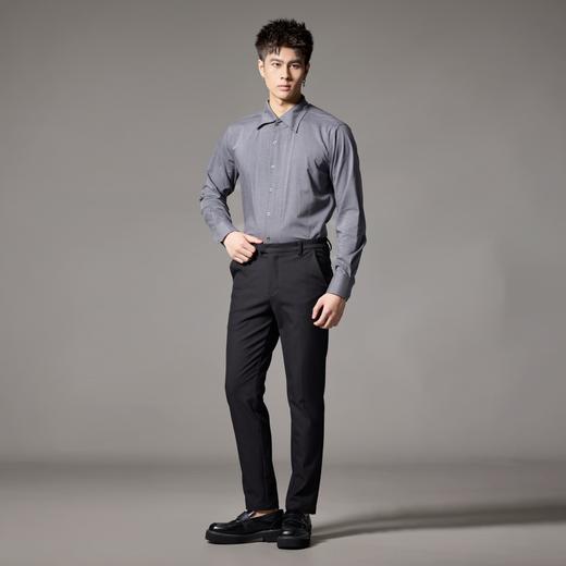 PINLI品立2024秋季新款男士修身尖领纯色打底长袖衬衫GD243213379 商品图5