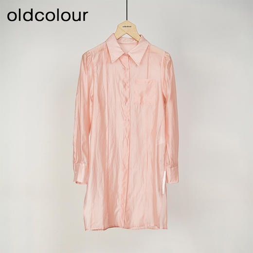 oldcolour春秋季薄款宽松时尚通勤长款长袖衬衫女DO11013651 商品图0
