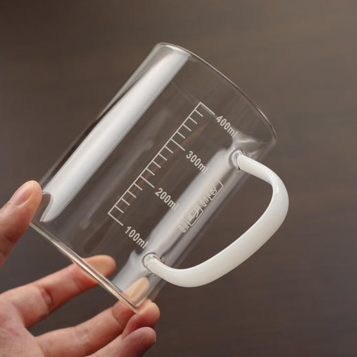 暗香疏影/松风杯/高硼硅耐热玻璃家用绿茶杯带刻度带把手泡茶喝水办公杯 商品图3