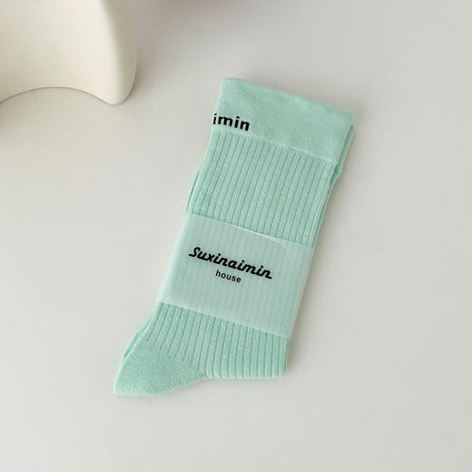 秋冬【纯色中筒袜】日系运动风字母长袜网红外穿 棉袜子ins潮 商品图8