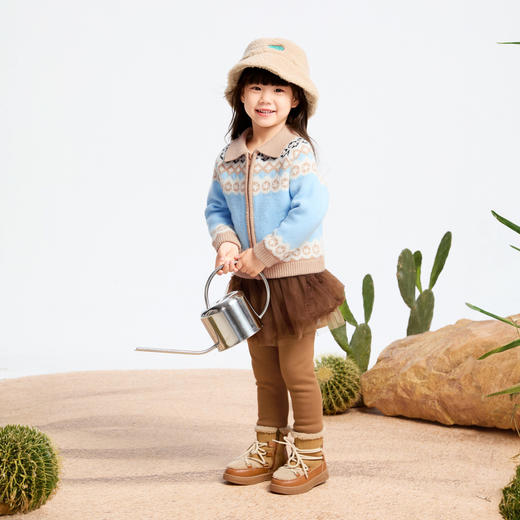 女童北极绒翻领开衫冬季新款安奈儿童装实体店同款XG444586 商品图3