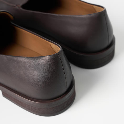 ROMI STUDIO“复古英伦”蜡感牛皮油边粗跟*复古乐福鞋 448BS048 商品图4