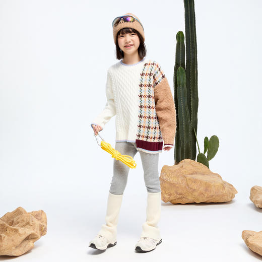 女童毛织拼接暖夹裤冬季新款安奈儿童装实体店同款AG446808 商品图5