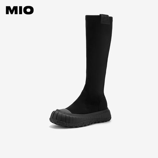MIO米奥冬季圆头厚底弹力靴袜靴百搭增高瘦瘦靴长筒靴女M245842507 商品图0