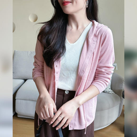 100%羊毛 极简风连帽针织衫外套 商品图1